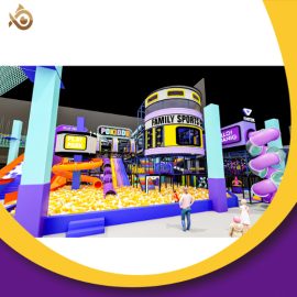 2600㎡ Advanced Electronic DevicesA Regular Slide Big Ball Pit Indoor TrampolinePark for Commercial Use