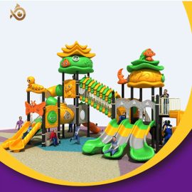 Outdoor Kids Spiral Tube Slide And Swing Set Playground