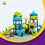 Outdoor Kids Spiral Tube Slide And Swing Set Playground - Bild 3