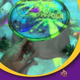 Indoor amusement park floor interactive projection